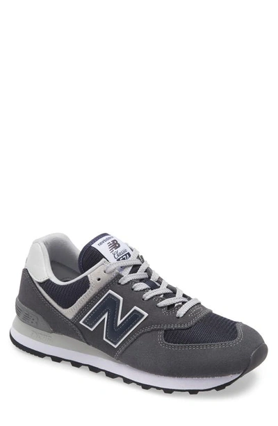 New Balance 574 Sneakers In Dark Gray And Navy-green In Grey/ Navy