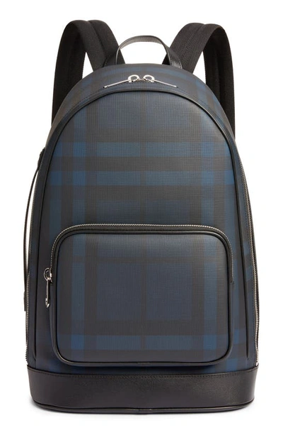 Burberry Rocco Check Coated Canvas Backpack In Navy | ModeSens