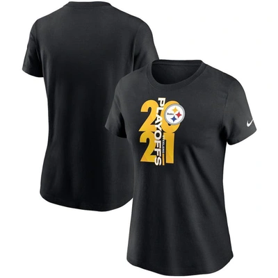 Nike Women's  Black Pittsburgh Steelers 2021 Nfl Playoffs Bound T-shirt