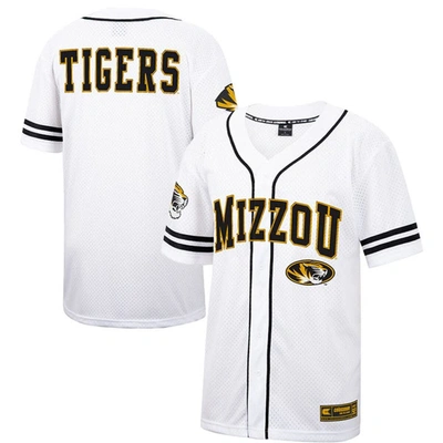 Colosseum White Missouri Tigers Free Spirited Mesh Button-up Baseball Jersey