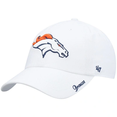 47 ' White Denver Broncos Miata Clean Up Logo Adjustable Hat