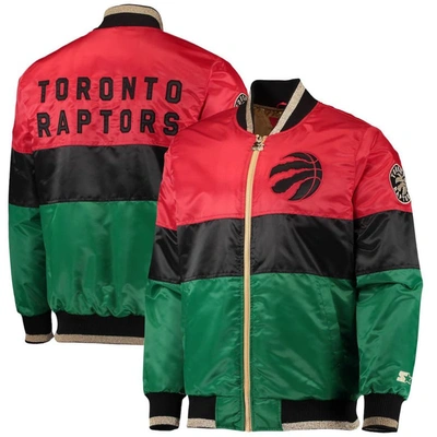 Starter Men's  Red And Black And Green Toronto Raptors Black History Month Nba 75th Anniversary Full- In Red,black,green