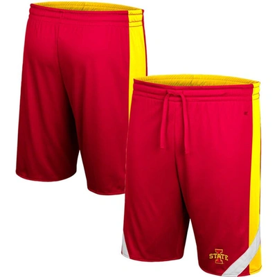 Colosseum Men's  Cardinal, Gold Iowa State Cyclones Am I Wrong Reversible Shorts In Cardinal,gold