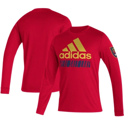 Adidas Originals Adidas Red Real Salt Lake Vintage Performance Long Sleeve T-shirt