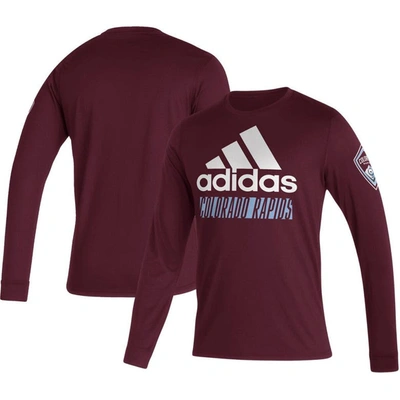 Adidas Originals Adidas Burgundy Colorado Rapids Vintage Performance Long Sleeve T-shirt