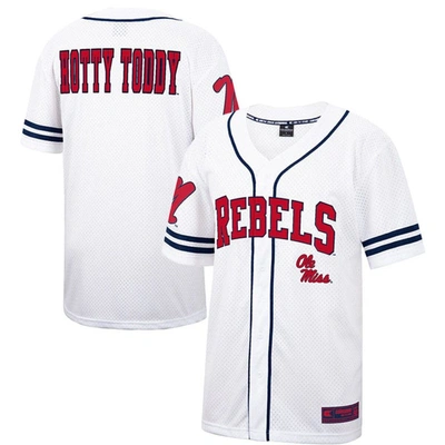Colosseum White Ole Miss Rebels Free Spirited Mesh Button-up Baseball Jersey