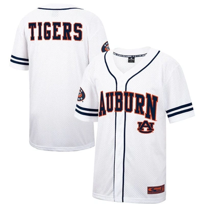 Colosseum White Auburn Tigers Free Spirited Mesh Button-up Baseball Jersey