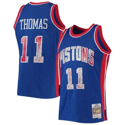 Mitchell & Ness Isiah Thomas Blue Detroit Pistons 1988/89 Hardwood Classics Nba 75th Anniversary Dia