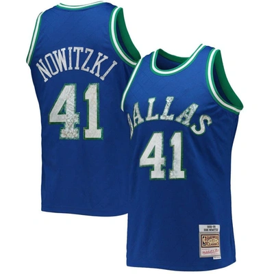 Mitchell & Ness Dirk Nowitzki Blue Dallas Mavericks 1998/99 Hardwood Classics Nba 75th Anniversary D