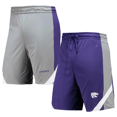 Colosseum Men's  Purple, Gray Kansas State Wildcats Am I Wrong Reversible Shorts In Purple,gray