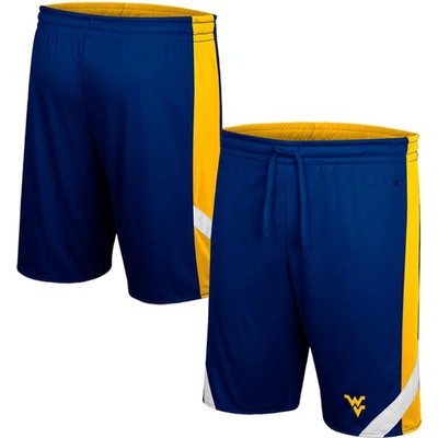 Colosseum Men's  Navy, Gold West Virginia Mountaineers Am I Wrong Reversible Shorts In Navy,gold