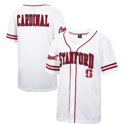 Colosseum White Stanford Cardinal Free Spirited Mesh Button-up Baseball Jersey