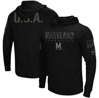 Colosseum Black Maryland Terrapins Oht Military Appreciation Hoodie Long Sleeve T-shirt