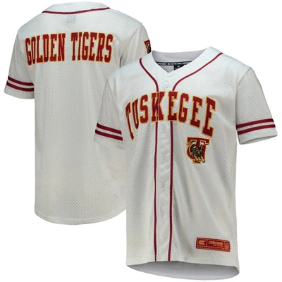 Colosseum White Tuskegee Golden Tigers Free Spirited Mesh Button-up Baseball Jersey