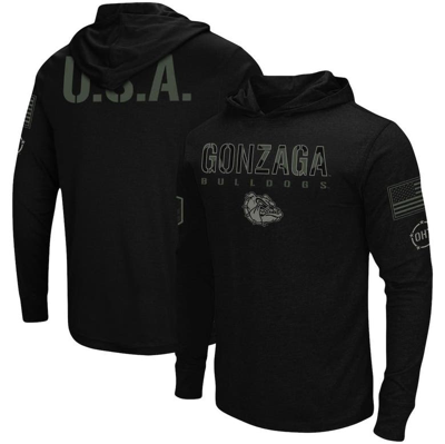 Colosseum Men's Black Gonzaga Bulldogs Oht Military-inspired Appreciation Hoodie Long Sleeve T-shirt