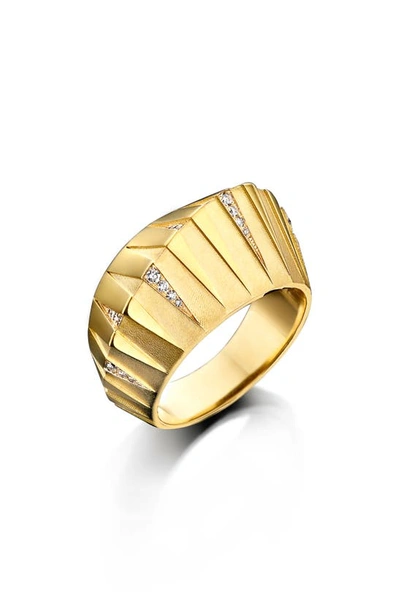 Bare Thebes Pyramid Ring In Yellow Gold