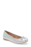 Nordstrom Kids' Elise Ballet Flat In Silver Textured Metallic