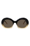 Loewe 54mm Round Sunglasses In Dark Brown