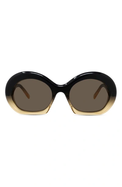 Loewe 54mm Round Sunglasses In Dark Brown