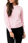 Gibsonlook Silver Bells Blouson Sleeve Sweater In Camo Pink