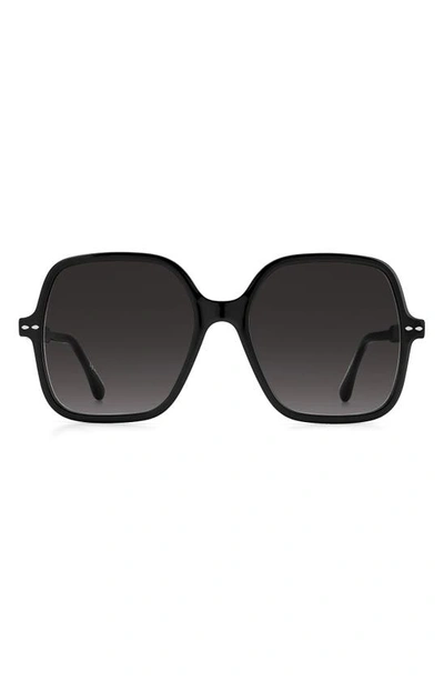Isabel Marant Square Sunglasses In Black / Grey Shaded
