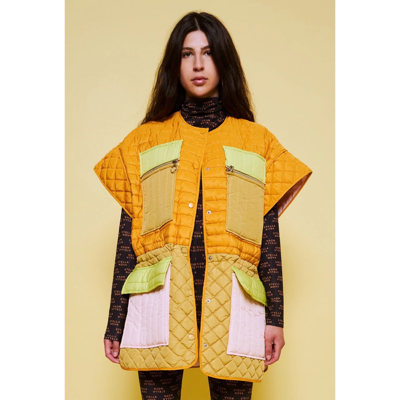 Stella Nova Debra Quilted Colorblock Jacket In Yellow | ModeSens