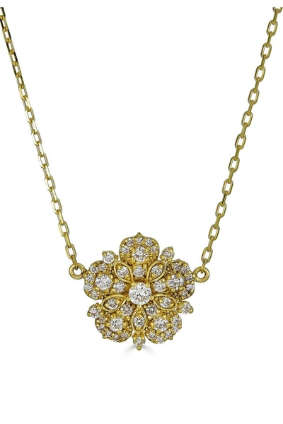 Tanya Farah Diamond Flower Pendant Necklace In Gold