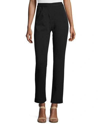 Lafayette 148 Plus Size Punto Milano Straight-leg Pants In Black