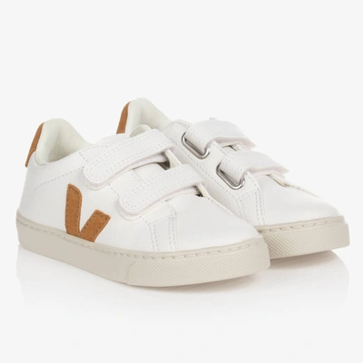 Veja Kids' Recife Touch-strap Sneakers In White