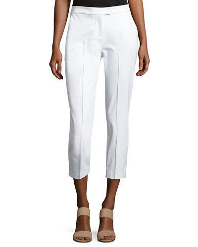 Misook Collection Plus Size Stretch-cotton Cropped Pants In White