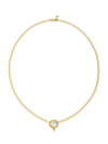 Temple St Clair Women's Classic 18k Gold, Diamond & Blue Moonstone Temple One Station Necklace