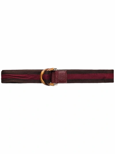 Pre-owned Gucci 2010 Bamboo Web Belt In Red