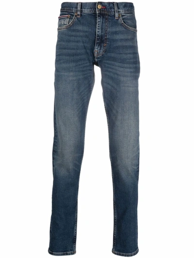 Tommy Hilfiger Solid Color Slim Fit Jeans In Blue