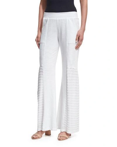 Xcvi Melanie Slub Terry Wide-leg Pants, Plus Size In White