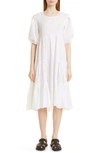 Merlette Vallarta Smocked Cotton Tiered Dress In White