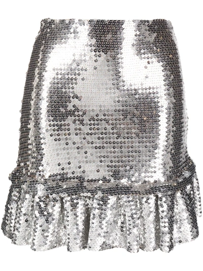Womens Clothing Skirts Knee-length skirts Metallic Paco Rabanne Midi Skirt in Silver 