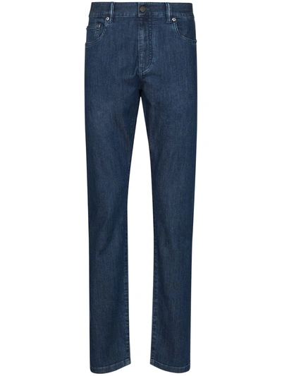 Ermenegildo Zegna Men's Stretch-denim Straight Regular-fit Jeans In Blue