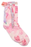 Collina Strada Camo Bow Organic Cotton Blend Socks In Pink Camo