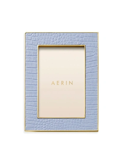 Aerin Classic Croc Leather Photo Frame, 8" X 10" In Verde