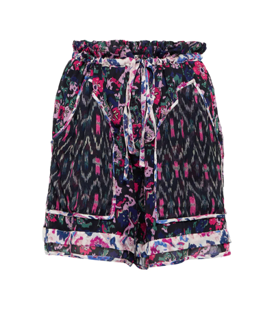 Isabel Marant Étoile Abstract Pattern-print Relaxed Mini Shorts In Faded Night