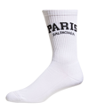 Balenciaga Cities Logo-jacquard Ribbed Cotton-blend Socks In White