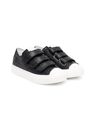 Givenchy Kids' 4g Touch-strap Sneakers In Black