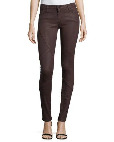Brockenbow Waxpuzzle Mirror Mid-rise Skinny Jeans In Red