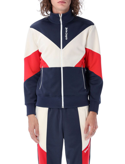 Palm Angels Colour-block Zipped Track Jacket In Blue