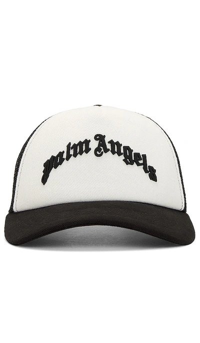 Palm Angels Curved Logo Mesh Cap In Black