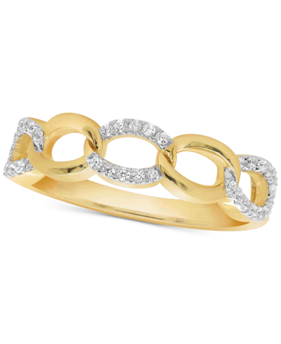 Macy's Diamond Link Statement Ring (1/4 Ct. T.w.) In 14k Gold-plated Sterling Silver