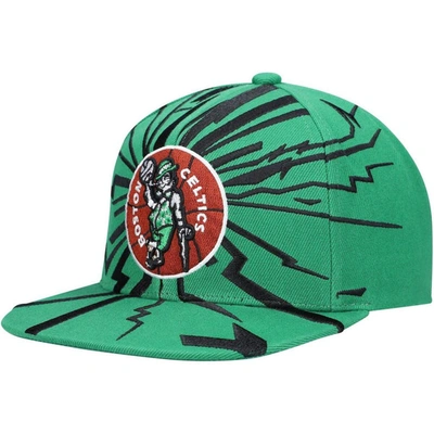 Mitchell & Ness Men's  Kelly Green Boston Celtics Hardwood Classics Earthquake Snapback Hat