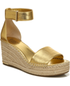 Franco Sarto Clemens Espadrille Wedge Sandals Women's Shoes In Gold Faux Leather