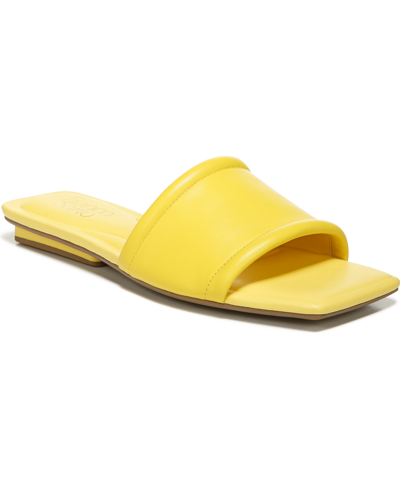 Franco Sarto Caven Slide Sandals Women's Shoes In Yellow Leather