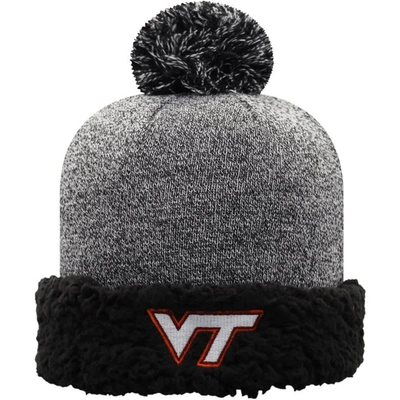 Top Of The World Women's  Black Virginia Tech Hokies Snug Cuffed Knit Hat With Pom